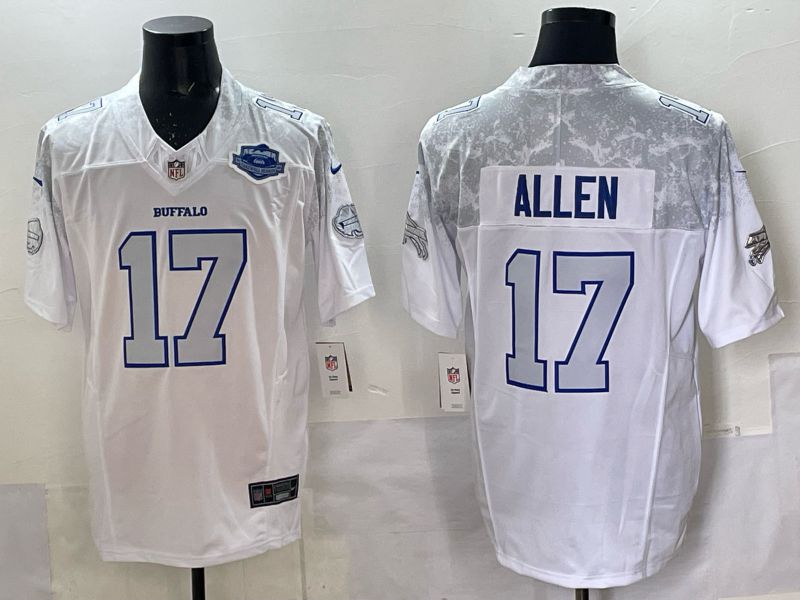 Men Buffalo Bills 17 Josh Allen Nike White 2025 Rivalries Collection Limited NFL Jersey 04